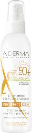 Aderma protect kids spray enfant très haute protection spf 50+ 200 ml